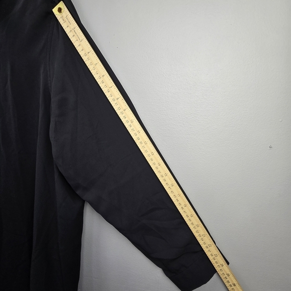 ROAMANS Sheer Button-Up Tunic Blouse Black  Womens Plus Size 24W Business Casual - Picture 8 of 14